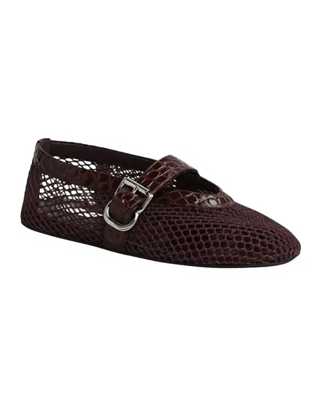 Alaïa Mesh Mary Jane Ballerina Flats