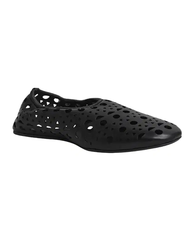 Alaïa Neo Vienne Cutout Leather Ballerina Flats