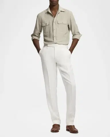 Ralph Lauren Purple Label Silk-Linen Button-Front Shirt | Thumbnail 2 Ralph Lauren Purple Label Silk-Linen Button-Front Shirt | Thumbnail 2