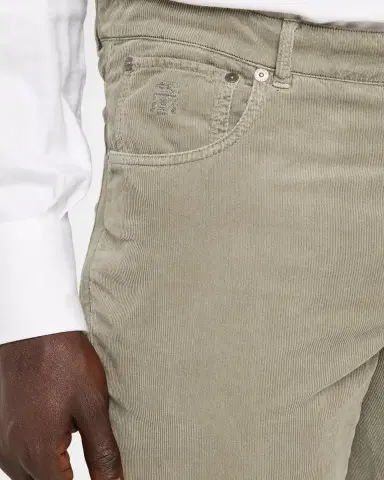 Brunello Cucinelli Men's Micro-Corduroy Straight Leg Five-Pocket Pants | Thumbnail 5
