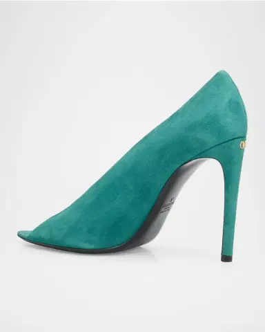 Valentino Garavani 105mm Open Toe Revele Suede Pumps | Thumbnail 2 Valentino Garavani 105mm Open Toe Revele Suede Pumps | Thumbnail 2