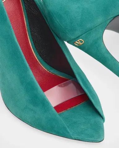 Valentino Garavani 105mm Open Toe Revele Suede Pumps | Thumbnail 3 Valentino Garavani 105mm Open Toe Revele Suede Pumps | Thumbnail 3