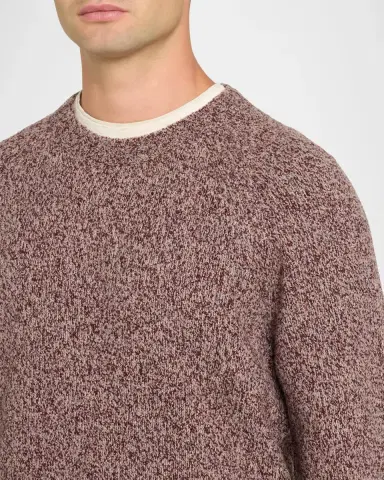 Brunello Cucinelli Men's Wool, Silk and Cashmere Donegal Crewneck Sweater | Thumbnail 5 Brunello Cucinelli Men's Wool, Silk and Cashmere Donegal Crewneck Sweater | Thumbnail 5