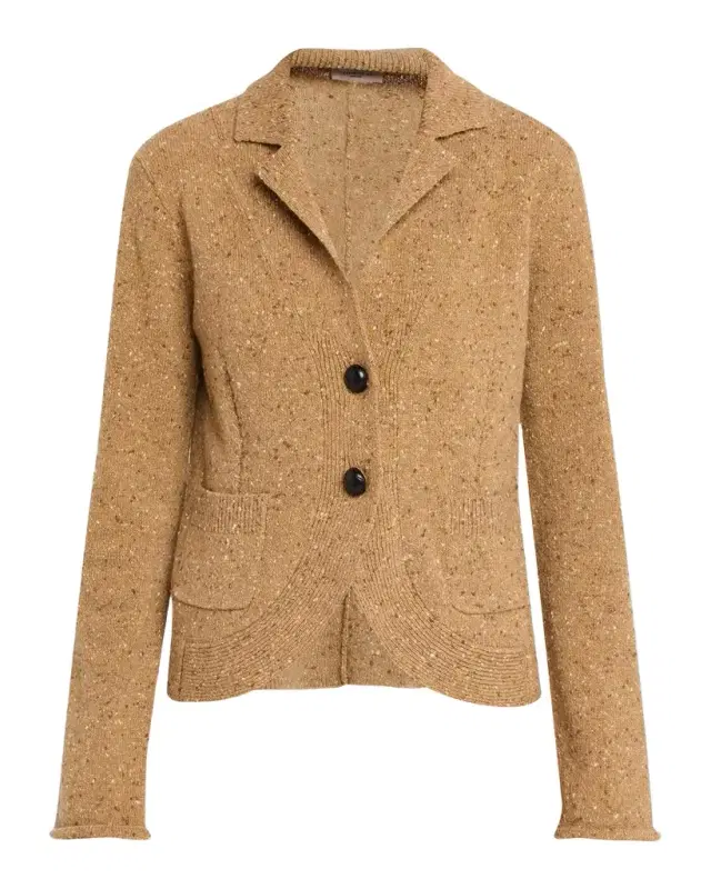 Lafayette 148 New York Donegal Curved-Hem Cashmere Jacket