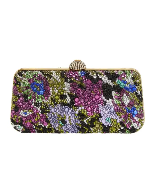Valentino Garavani Floral Crystal Clutch Bag