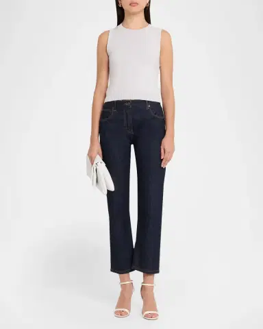 Oscar de la Renta Wool Knit Cropped Twinset Tank Top | Thumbnail 2