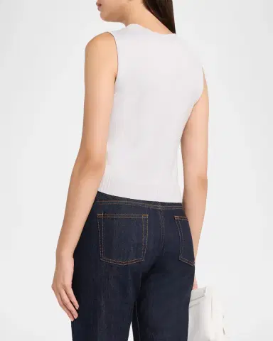 Oscar de la Renta Wool Knit Cropped Twinset Tank Top | Thumbnail 3