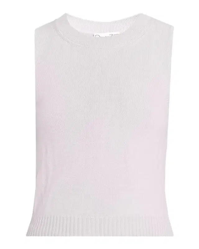 Oscar de la Renta Wool Knit Cropped Twinset Tank Top