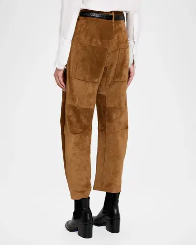 Nili Lotan Shon Barrel-Leg Suede Pants | Thumbnail 3 Nili Lotan Shon Barrel-Leg Suede Pants | Thumbnail 3