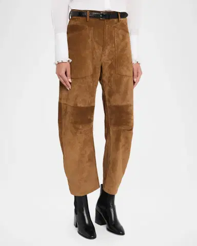 Nili Lotan Shon Barrel-Leg Suede Pants | Thumbnail 4 Nili Lotan Shon Barrel-Leg Suede Pants | Thumbnail 4