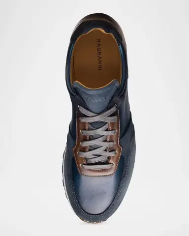 Magnanni Men's Arco Leather Runner Sneakers | Thumbnail 3 Magnanni Men's Arco Leather Runner Sneakers | Thumbnail 3