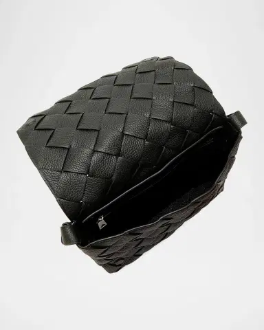Bottega Veneta Men's Small Intreccio Leather Crossbody Bag | Thumbnail 4