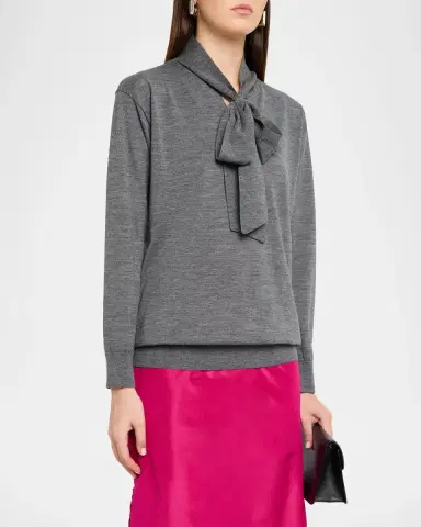 Valentino Garavani Neck-Scarf Wool Knit Sweater | Thumbnail 4 Valentino Garavani Neck-Scarf Wool Knit Sweater | Thumbnail 4
