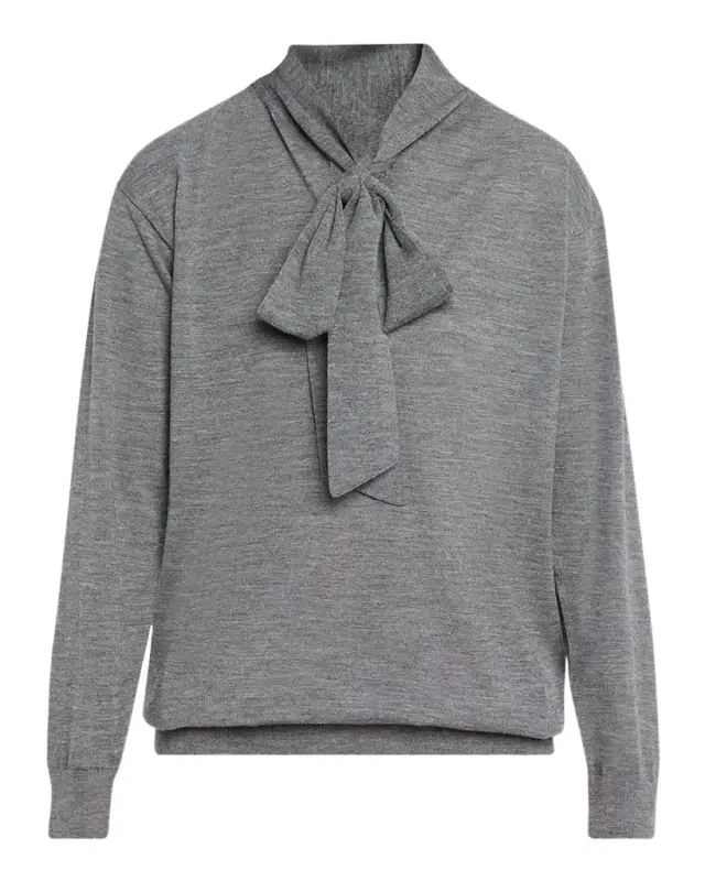 Valentino Garavani Neck-Scarf Wool Knit Sweater