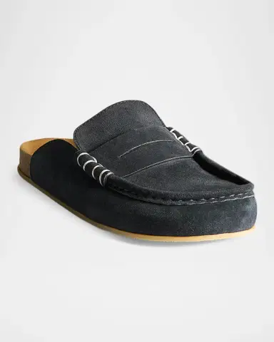 JW Anderson Men's Stitched Suede Loafer Mules | Thumbnail 2 JW Anderson Men's Stitched Suede Loafer Mules | Thumbnail 2
