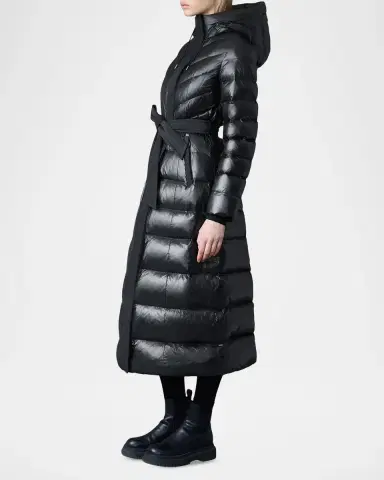 Mackage Calina-RZ Chevron and Box-Quilt Long Down Coat | Thumbnail 4 Mackage Calina-RZ Chevron and Box-Quilt Long Down Coat | Thumbnail 4