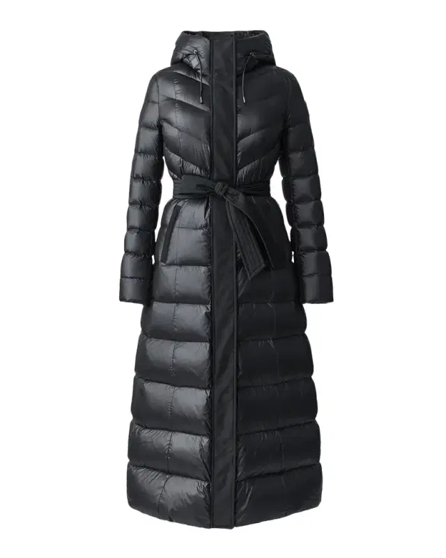Mackage Calina-RZ Chevron and Box-Quilt Long Down Coat