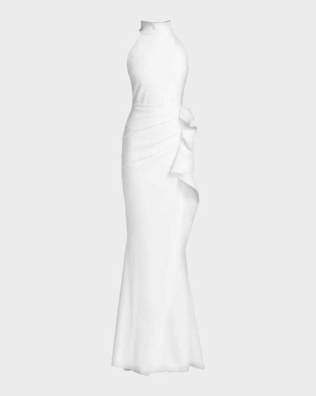 Chiara Boni La Petite Robe Gudrum Halter Ruffle Gown
