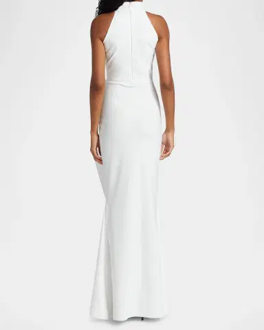 Chiara Boni La Petite Robe Gudrum Halter Ruffle Gown | Thumbnail 3 Chiara Boni La Petite Robe Gudrum Halter Ruffle Gown | Thumbnail 3