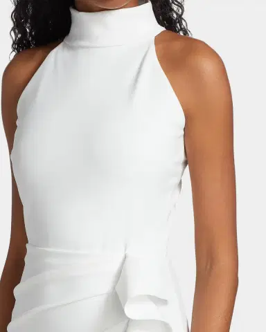 Chiara Boni La Petite Robe Gudrum Halter Ruffle Gown | Thumbnail 5 Chiara Boni La Petite Robe Gudrum Halter Ruffle Gown | Thumbnail 5