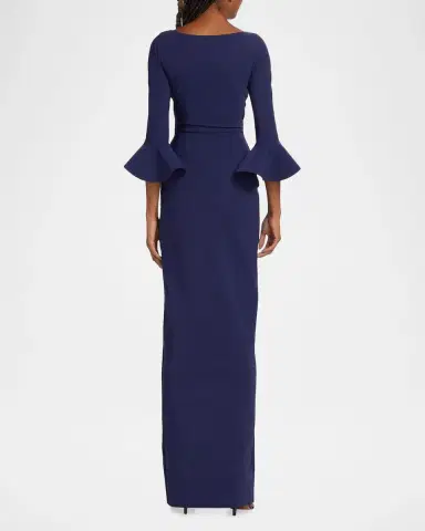 Chiara Boni La Petite Robe Zalfa Ruched Column Gown | Thumbnail 3 Chiara Boni La Petite Robe Zalfa Ruched Column Gown | Thumbnail 3