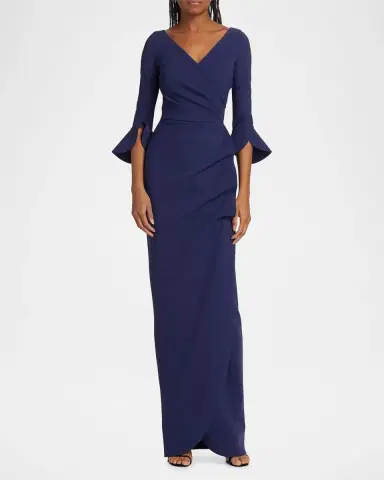 Chiara Boni La Petite Robe Zalfa Ruched Column Gown | Thumbnail 4 Chiara Boni La Petite Robe Zalfa Ruched Column Gown | Thumbnail 4
