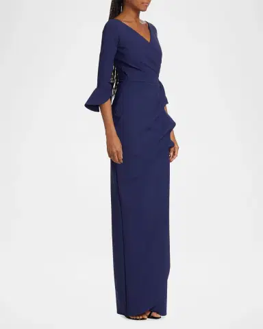 Chiara Boni La Petite Robe Zalfa Ruched Column Gown | Thumbnail 7 Chiara Boni La Petite Robe Zalfa Ruched Column Gown | Thumbnail 7