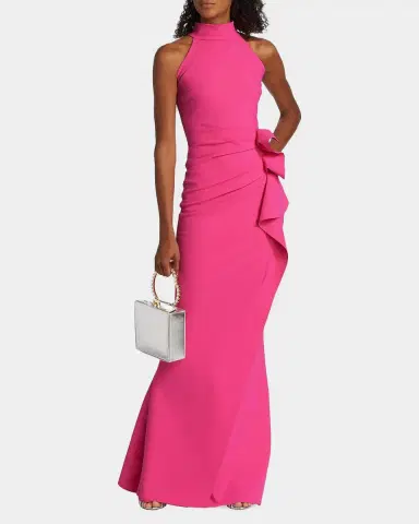 Chiara Boni La Petite Robe Gudrum Halter Ruffle Gown | Thumbnail 2 Chiara Boni La Petite Robe Gudrum Halter Ruffle Gown | Thumbnail 2