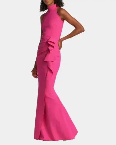 Chiara Boni La Petite Robe Gudrum Halter Ruffle Gown | Thumbnail 7 Chiara Boni La Petite Robe Gudrum Halter Ruffle Gown | Thumbnail 7