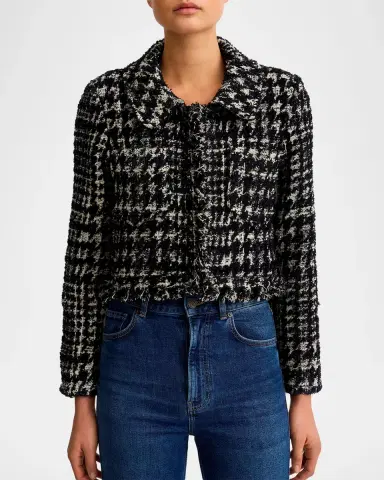 SMYTHE Houndstooth Tweed Mini Jacket | Thumbnail 3 SMYTHE Houndstooth Tweed Mini Jacket | Thumbnail 3