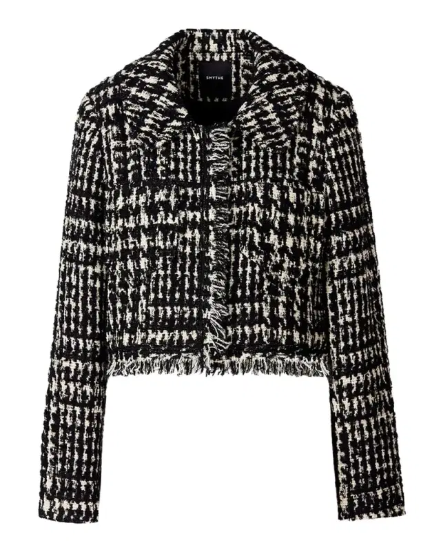 SMYTHE Houndstooth Tweed Mini Jacket