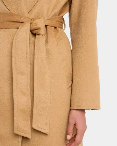 Sofia Cashmere Cashmere Belted Wrap Coat with Pick-Stitched Detail | Thumbnail 5