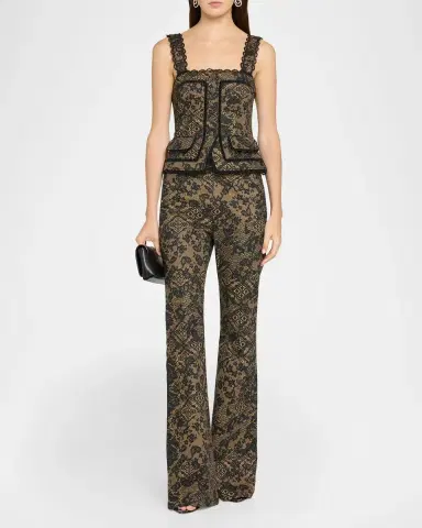 Cinq à Sept Myra Patchwork-Print Lace-Trim Top | Thumbnail 2 Cinq à Sept Myra Patchwork-Print Lace-Trim Top | Thumbnail 2