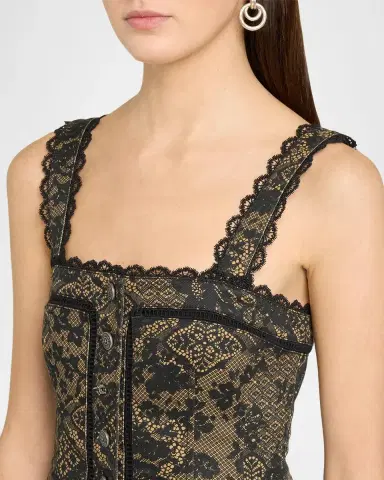 Cinq à Sept Myra Patchwork-Print Lace-Trim Top | Thumbnail 5 Cinq à Sept Myra Patchwork-Print Lace-Trim Top | Thumbnail 5