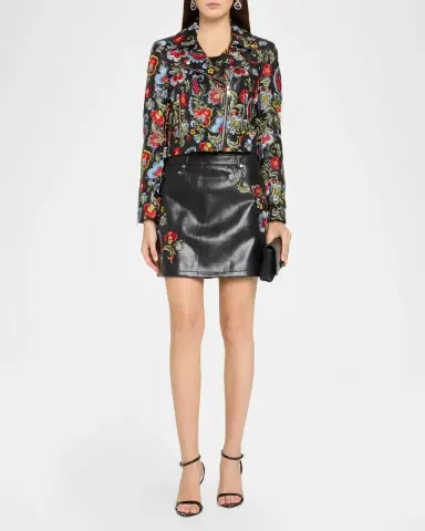 Cinq à Sept Genevive Floral-Embroidered Biker Jacket | Thumbnail 2 Cinq à Sept Genevive Floral-Embroidered Biker Jacket | Thumbnail 2