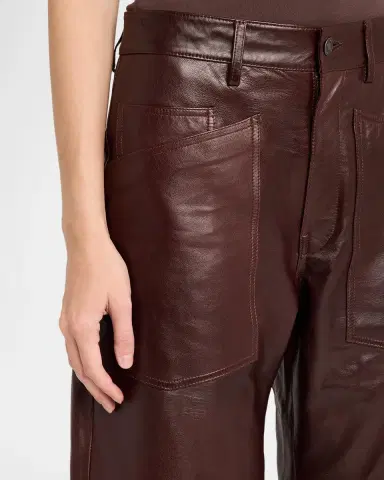 Nili Lotan Shon Leather Barrel-Leg Ankle Pants | Thumbnail 5 Nili Lotan Shon Leather Barrel-Leg Ankle Pants | Thumbnail 5