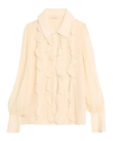 Ramy Brook Claire Ruffle Blouson-Sleeve Silk Blouse | Thumbnail 1