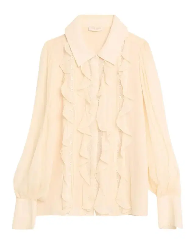 Ramy Brook Claire Ruffle Blouson-Sleeve Silk Blouse
