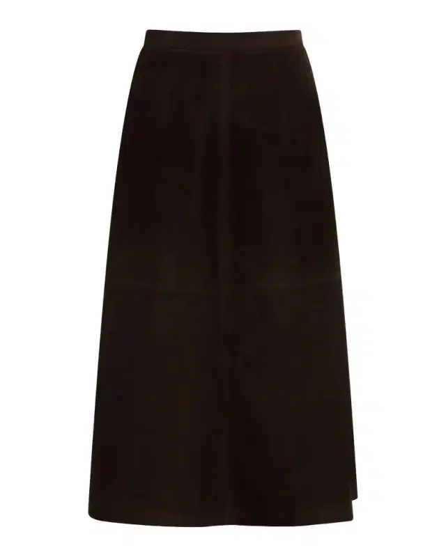 The Tavi Vegan Suede Midi-Skirt