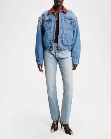 Isabel Marant Devyn Reversible Leather & Denim Jacket | Thumbnail 2 Isabel Marant Devyn Reversible Leather & Denim Jacket | Thumbnail 2