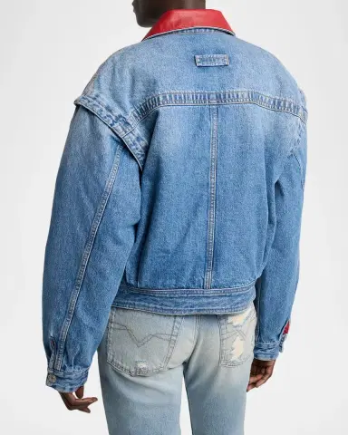 Isabel Marant Devyn Reversible Leather & Denim Jacket | Thumbnail 3 Isabel Marant Devyn Reversible Leather & Denim Jacket | Thumbnail 3