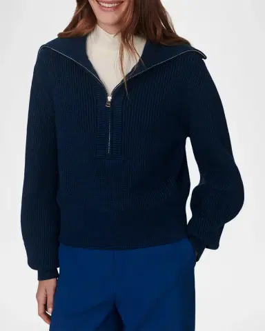 Varley Maura Half-Zip Ribbed Knit Pullover | Thumbnail 4 Varley Maura Half-Zip Ribbed Knit Pullover | Thumbnail 4