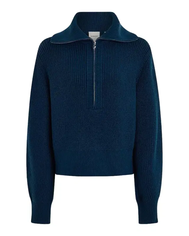 Varley Maura Half-Zip Ribbed Knit Pullover