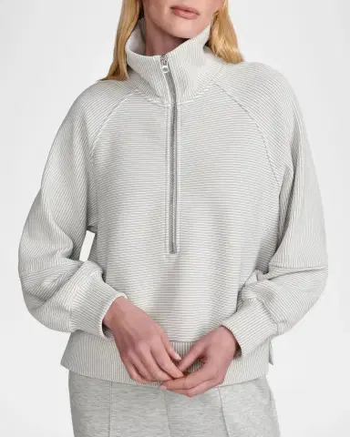 Varley Milano Half-Zip Ribbed Sweatshirt | Thumbnail 4 Varley Milano Half-Zip Ribbed Sweatshirt | Thumbnail 4