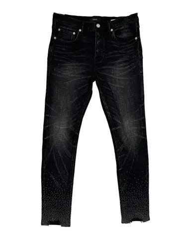 PURPLE High Contrast Bling Skinny Jeans | Thumbnail 1