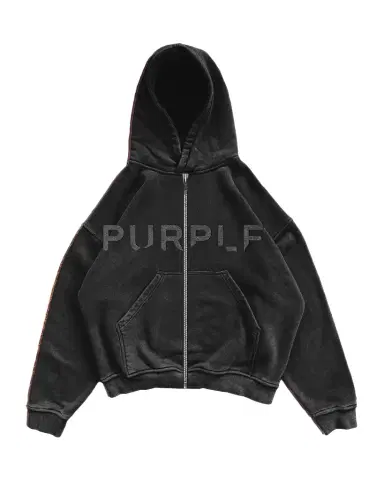 PURPLE Logo Cotton Fleece Zip-Front Hoodie | Thumbnail 1 PURPLE Logo Cotton Fleece Zip-Front Hoodie | Thumbnail 1