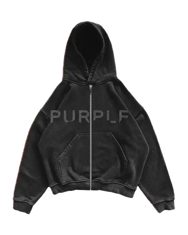 PURPLE Logo Cotton Fleece Zip-Front Hoodie