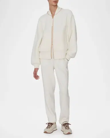 Varley Klaudia Contrast-Trim Borg Fleece Jacket | Thumbnail 2