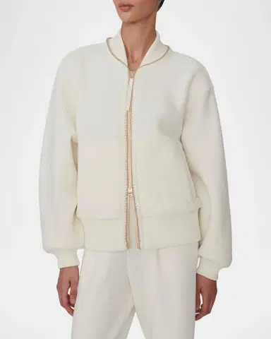 Varley Klaudia Contrast-Trim Borg Fleece Jacket | Thumbnail 4