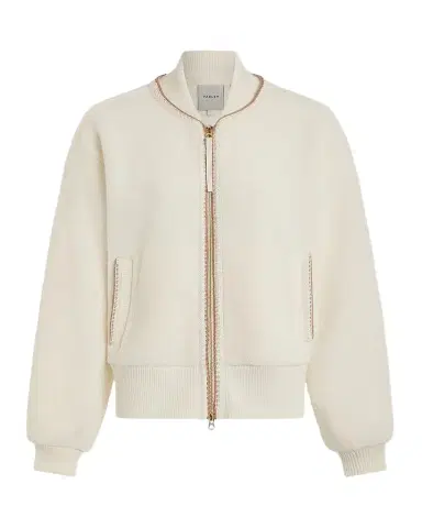 Varley Klaudia Contrast-Trim Borg Fleece Jacket | Thumbnail 1
